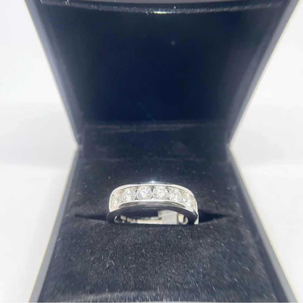 Mens Moissanite Ring Anniversary Wedding Band 925 GRA Certified Eternity Size 10
